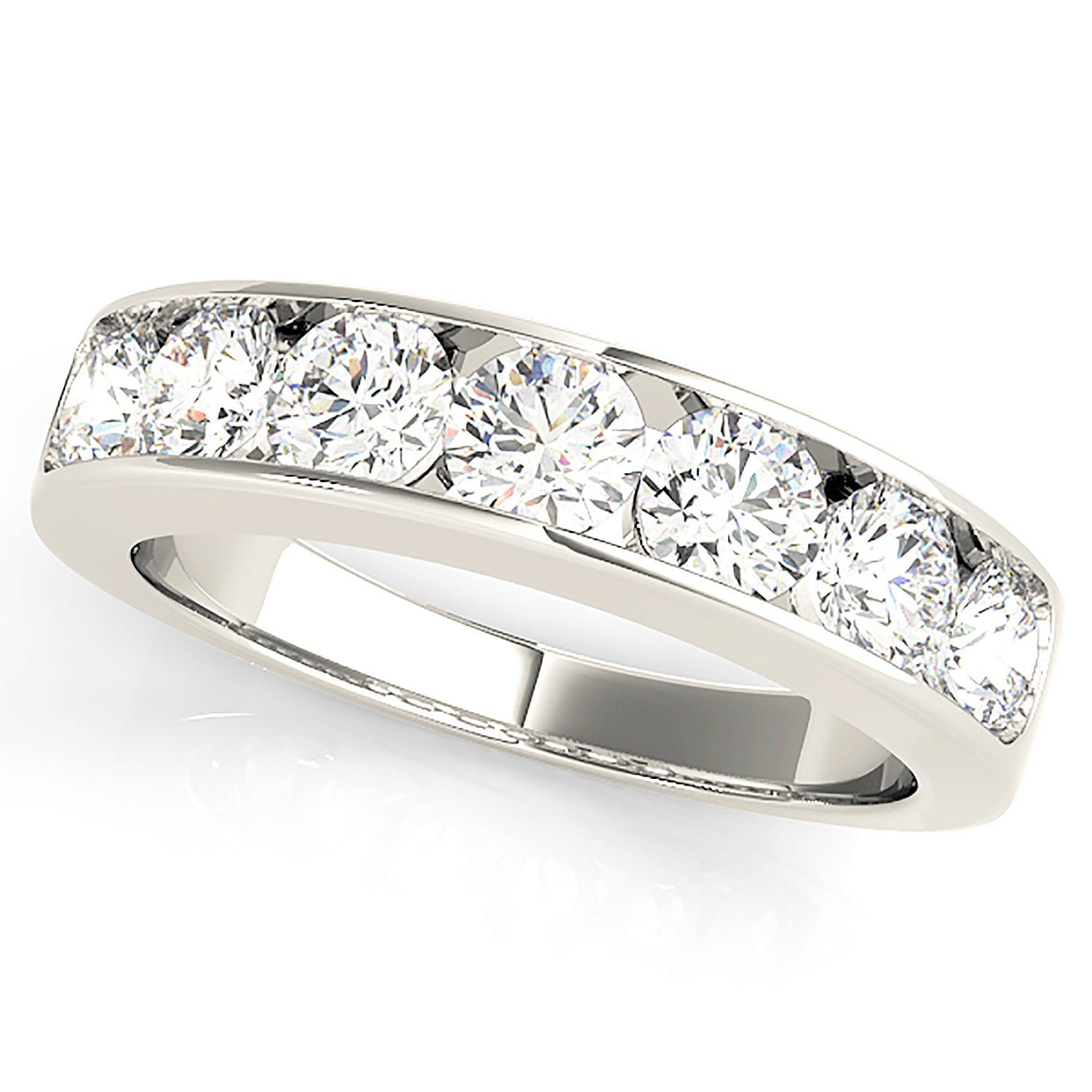 1.00 ctw. Channel Set Round Diamond Wedding Band-VIRABYANI
